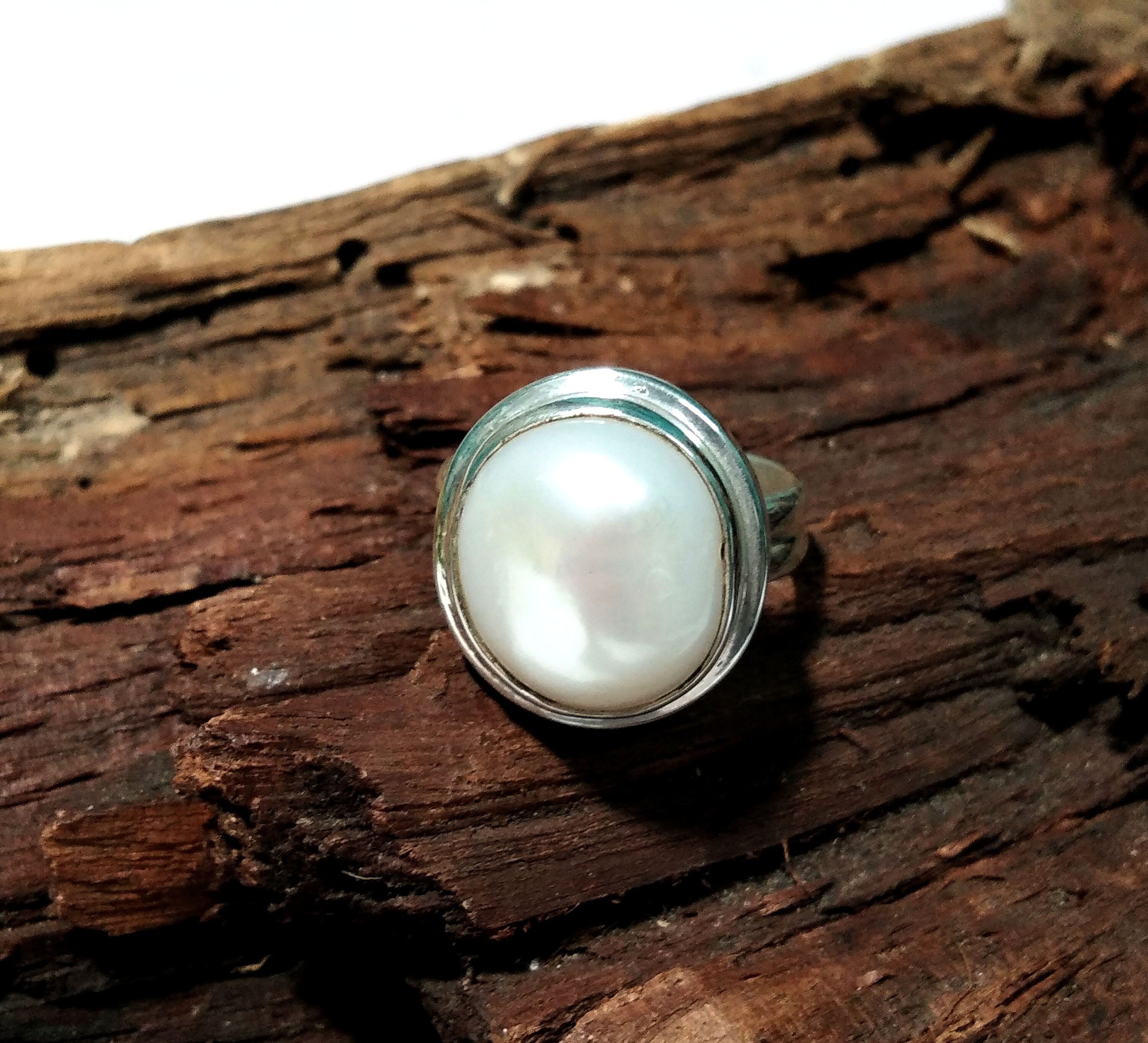 Natural Fresh Water Pearl Rings, Solid 925 Silver Rings, Statement Rings, Freshwater Pearl Rings, Girls & Women Gift Rings, Birthday Rings